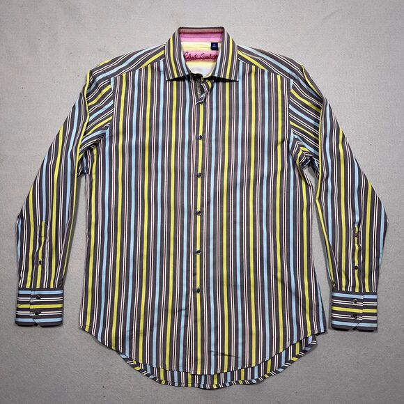 Robert Graham Other - Robert Graham Shirt Men Size Medium‎ Striped Button Up Flip Cuff Colorful